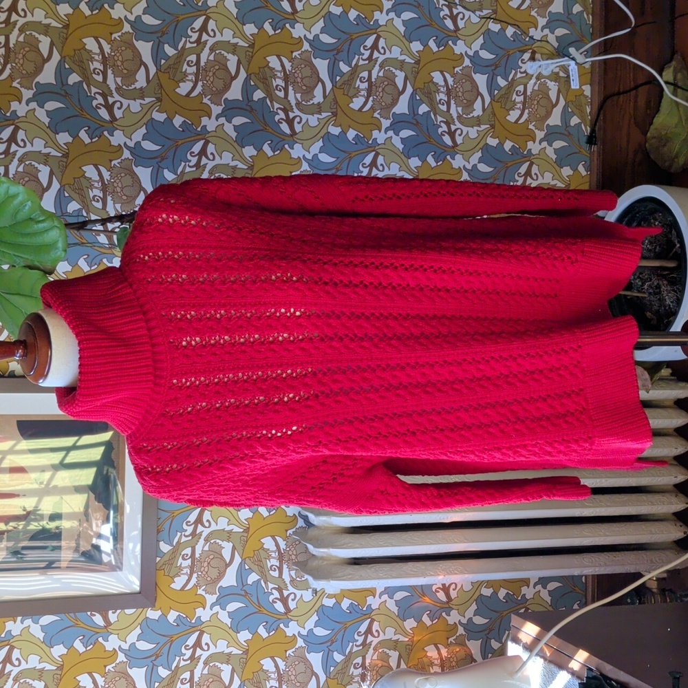Alice and Olivia Longline Open knit Sweater